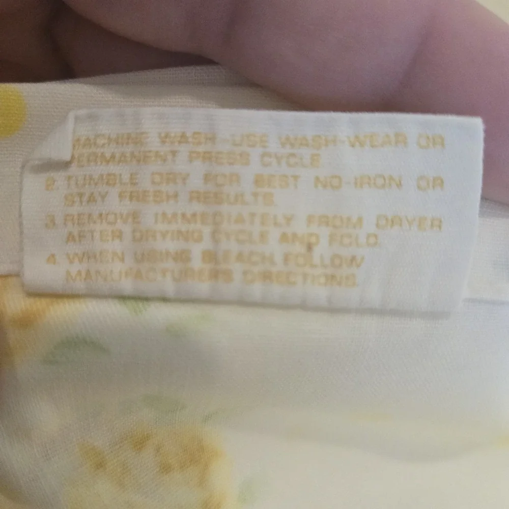 Vintage Cannon Muslin Yellow Rose Dream Full Flat Sheet 81x104 Cottage Core